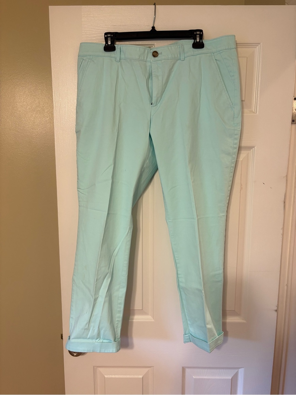 Banana Republic Ankle Pants Mint Green Slim Fit Cropped Workwear Stretch Trouser